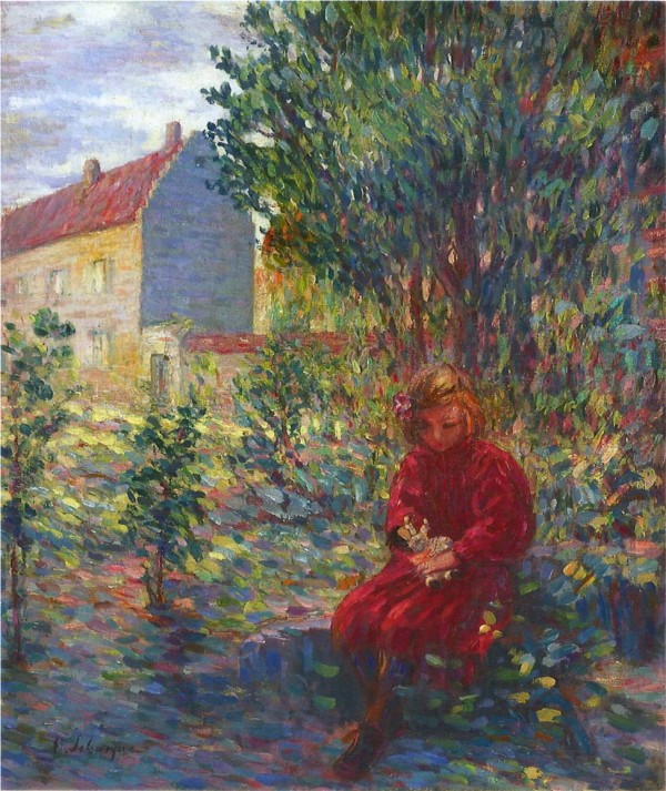 A Child at the Lawn at Pierrefonds by Henri Lebasque